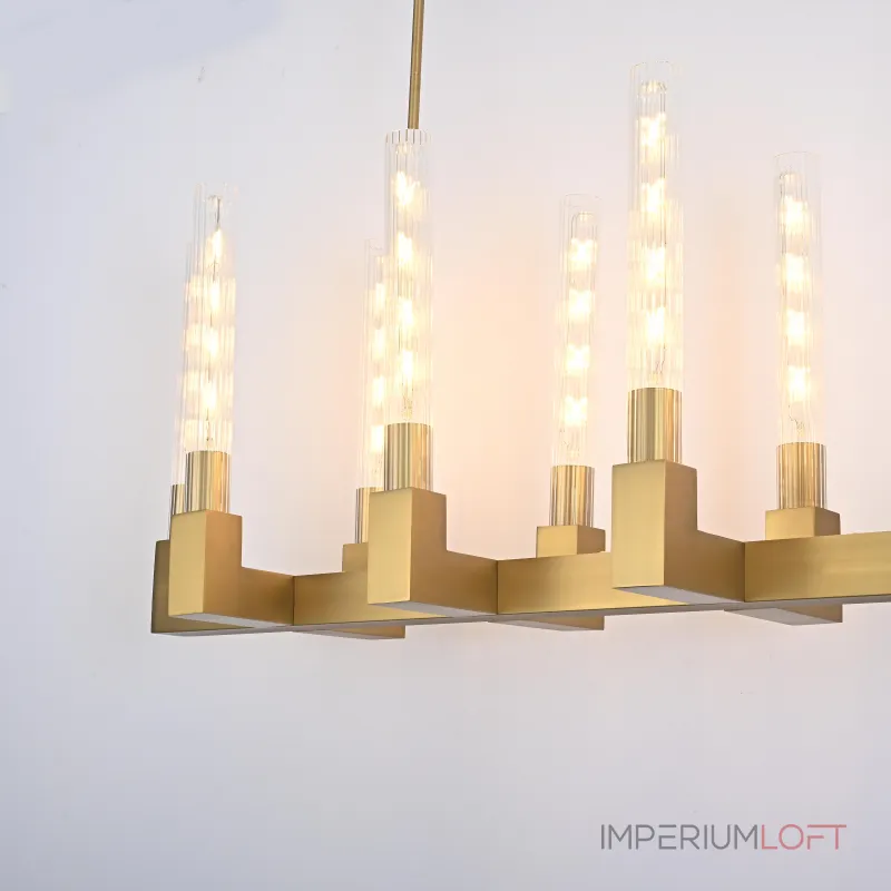 Люстра на штанге CANELLE Linear Chandelier 12 Modern Brass