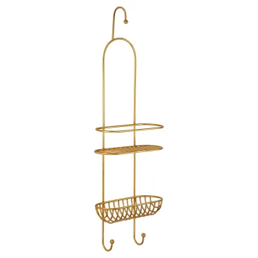 Полка двухъярусная в душевую "латунь" Covali SH-7659G Полка двухъярусная в душевую "латунь" Covali SH-7659G