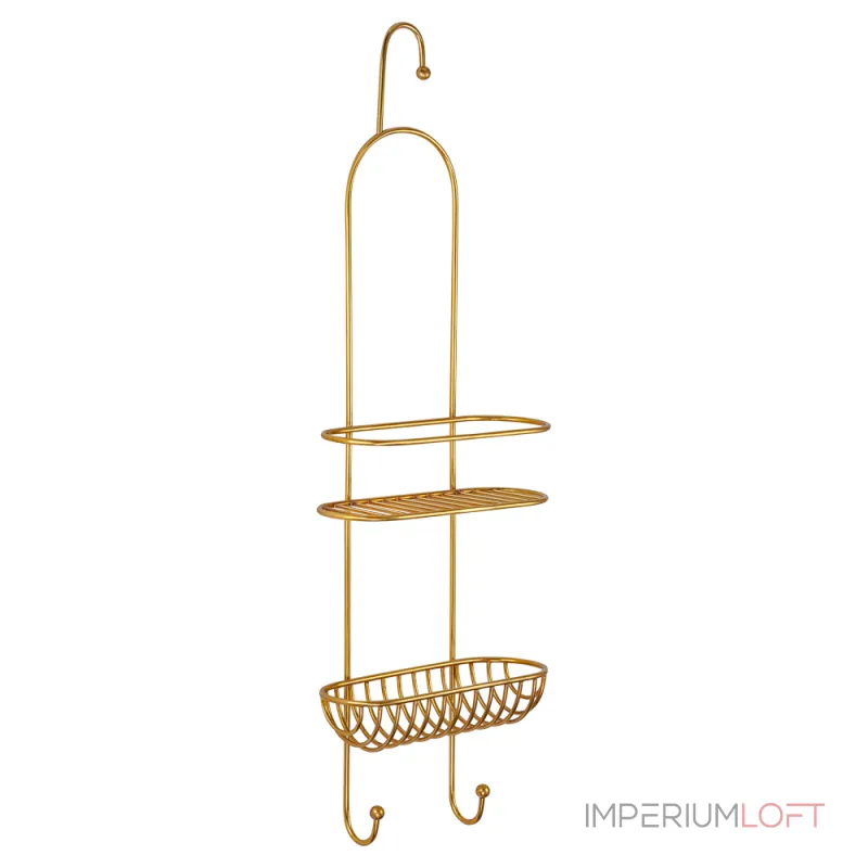 Полка двухъярусная в душевую "латунь" Covali SH-7659G от ImperiumLoft