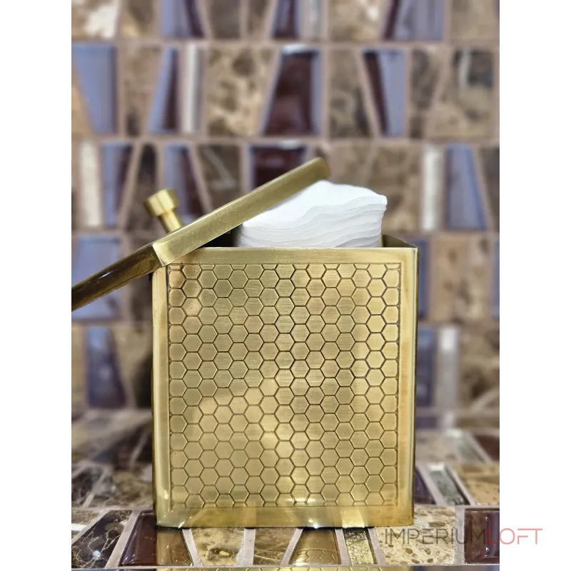 Стакан для ватных дисков "МЁД" Covali SH-8598G от ImperiumLoft