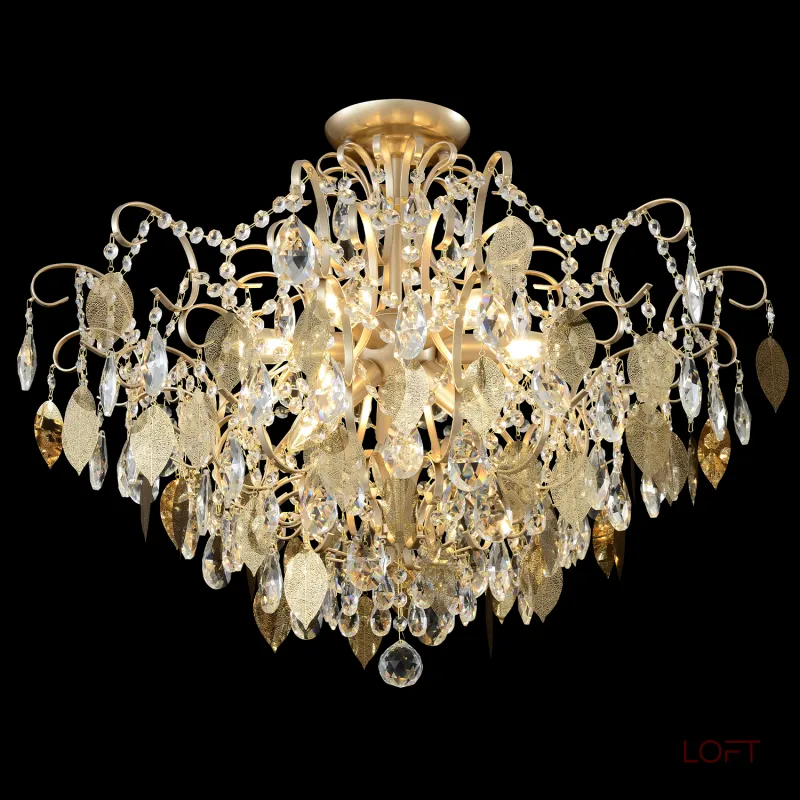 Светильник потолочный Crystal Lux ESMIRALDA PL9 GOLD 0523/109 от ImperiumLoft