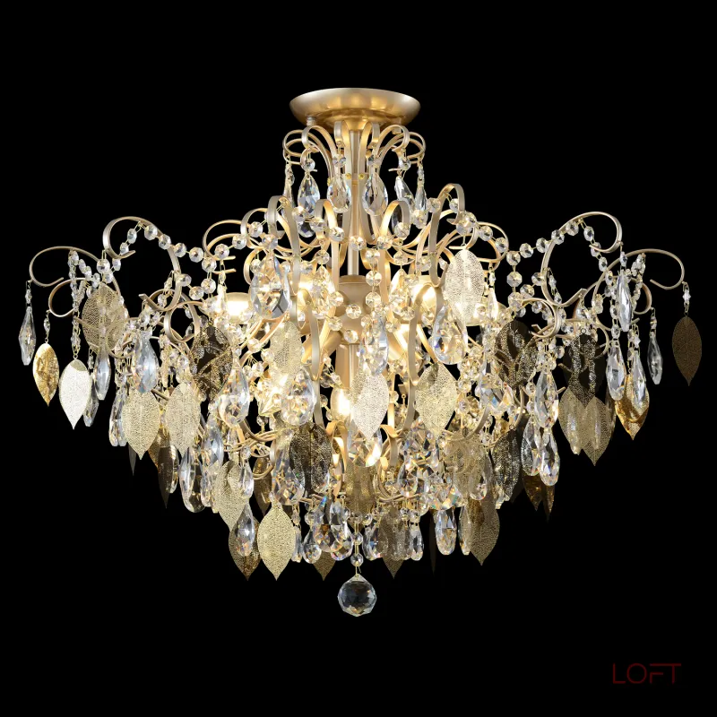 Светильник потолочный Crystal Lux ESMIRALDA PL9 GOLD 0523/109 от ImperiumLoft