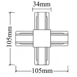 Соединитель X-образный (однофазный) Crystal Lux CLT 0.211 09 WH от ImperiumLoft