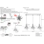 Подвесной светильник Crystal L ux GARDEN SP3х3 L1200 GOLD