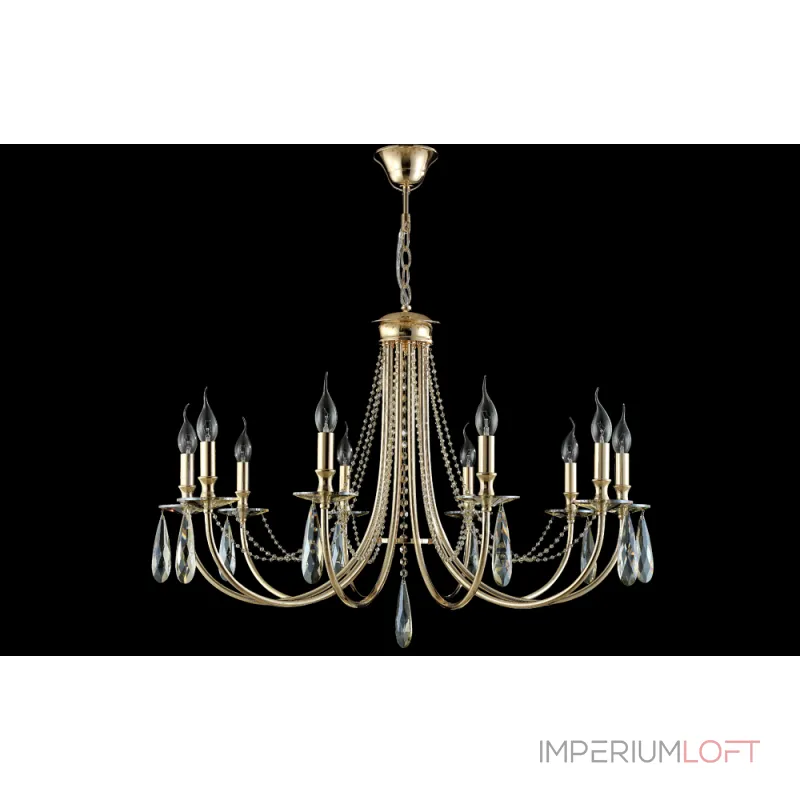 Подвесная люстра Crystal Lux VICTORIA SP10 GOLD/AMBER
