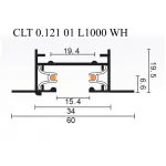 Шинопровод встраиваемый однофазный с питанием и заглушкой Crystal Lux CLT 0.121 01 L1000 WH от ImperiumLoft