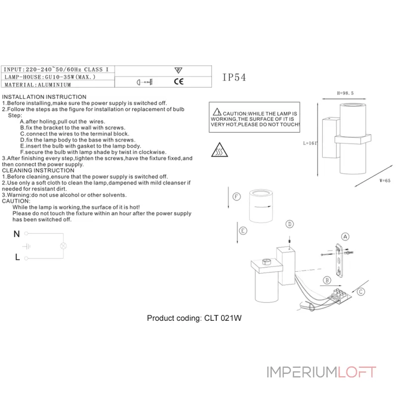 Бра Crystal Lux CLT 021W WH от ImperiumLoft
