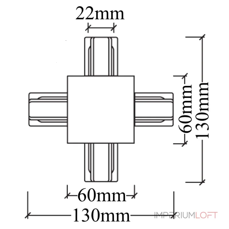 Соединитель X-образный (однофазный) для встраиваемого шинопровода Crystal Lux CLT 0.2211 04 WH от ImperiumLoft