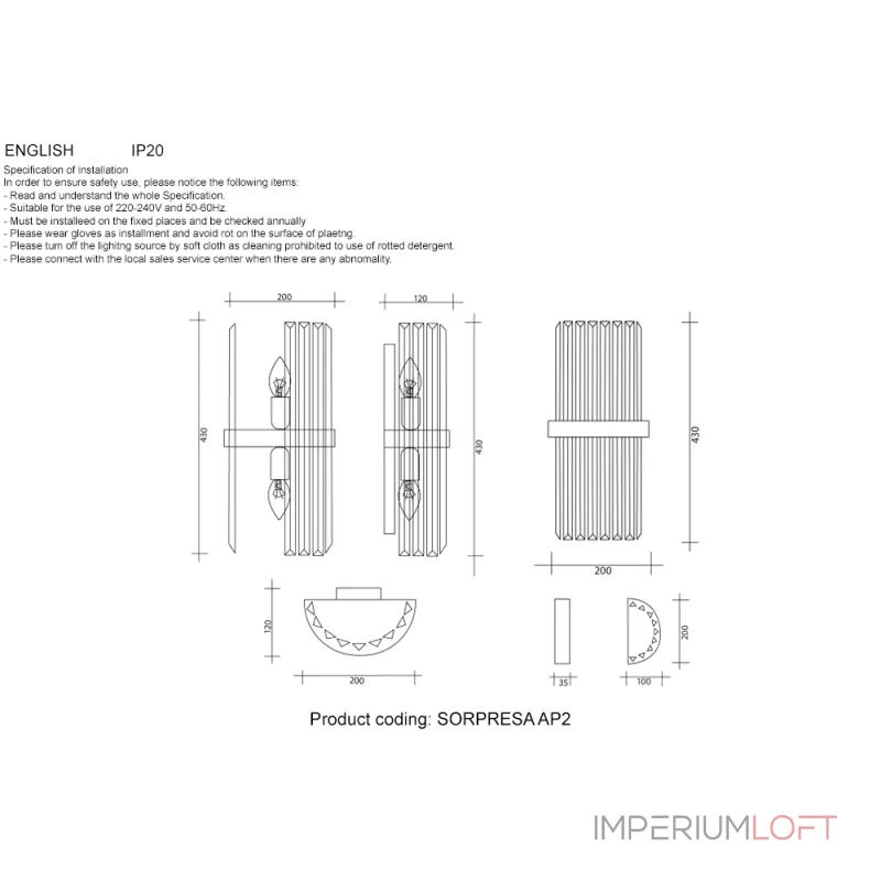 Бра Crystal Lux SORPRESA AP2 BRASS/TRANSPARENTE Бра Crystal Lux SORPRESA AP2 BRASS/TRANSPARENTE