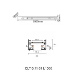 Шинопровод однофазный с питанием и заглушкой Crystal Lux CLT 0.11 01 L1000 WH от ImperiumLoft