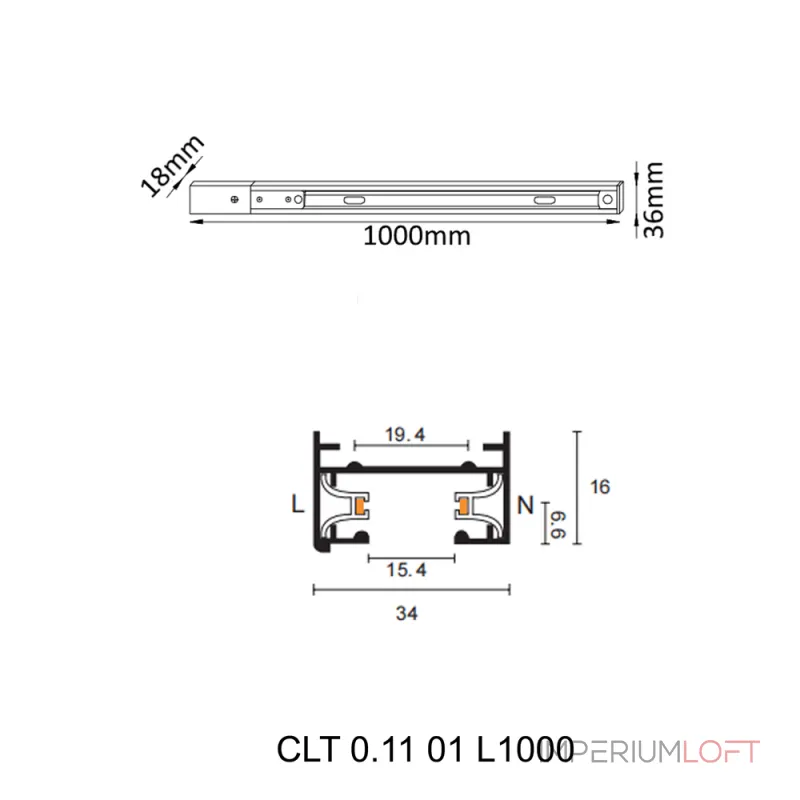 Шинопровод однофазный с питанием и заглушкой Crystal Lux CLT 0.11 01 L1000 WH от ImperiumLoft Шинопровод однофазный с питанием и заглушкой Crystal Lux CLT 0.11 01 L1000 WH от ImperiumLoft