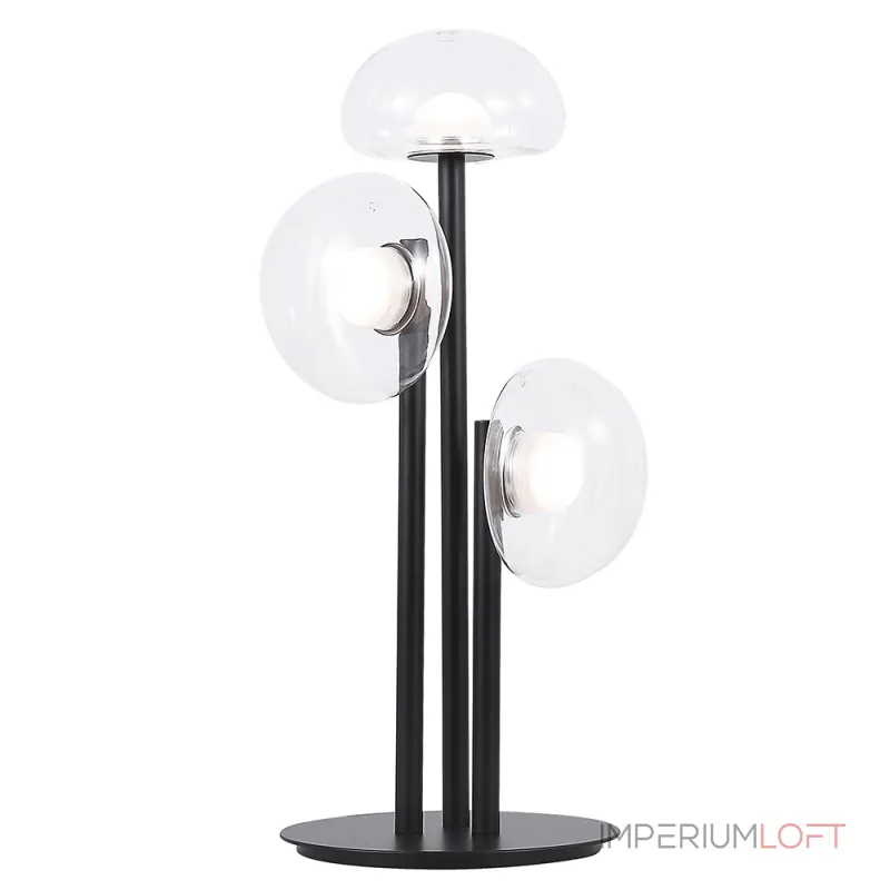 Настольная лампа Crystal Lux BOSQUE LG3 BLACK/TRANSPARENT Настольная лампа Crystal Lux BOSQUE LG3 BLACK/TRANSPARENT