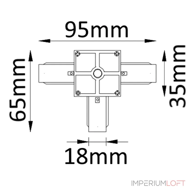 Соединитель T-образный (однофазный) Crystal Lux CLT 0.211 03 BL от ImperiumLoft