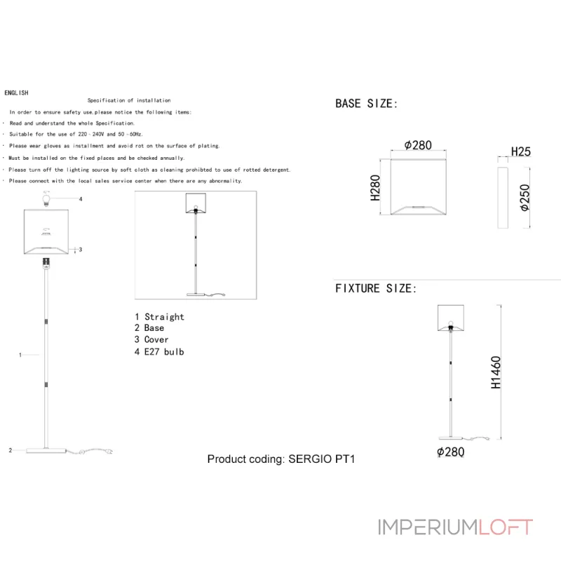 Торшер Crystal Lux SERGIO PT1 NICKEL от ImperiumLoft Торшер Crystal Lux SERGIO PT1 NICKEL от ImperiumLoft