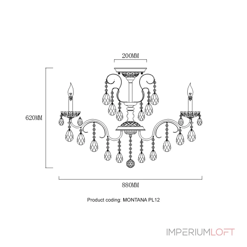 Светильник потолочный Crystal Lux MONTANA PL12 Светильник потолочный Crystal Lux MONTANA PL12