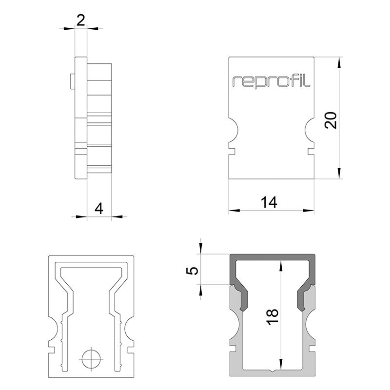 Торцевая заглушка H-AU-02-08 набор из 2 шт. Deko-Light 979102 от ImperiumLoft