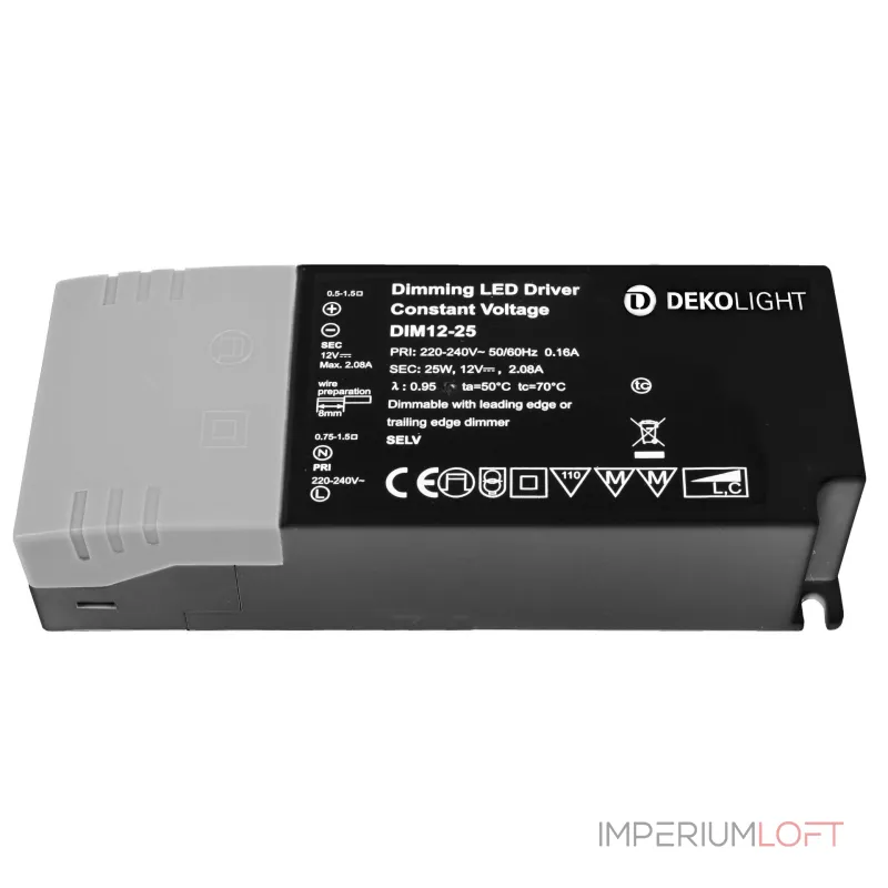 Блок питания для светодиодов BASIC DIM CV 12В 2.5-25Вт Deko-Light 862240 от ImperiumLoft