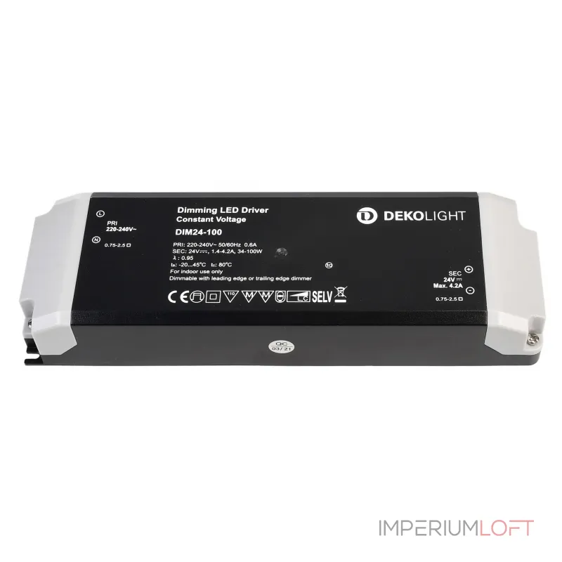 Блок питания для светодиодов BASIC, DIM, CV, 24В 34-100Вт Deko-Light 862242 от ImperiumLoft Блок питания для светодиодов BASIC, DIM, CV, 24В 34-100Вт Deko-Light 862242 от ImperiumLoft