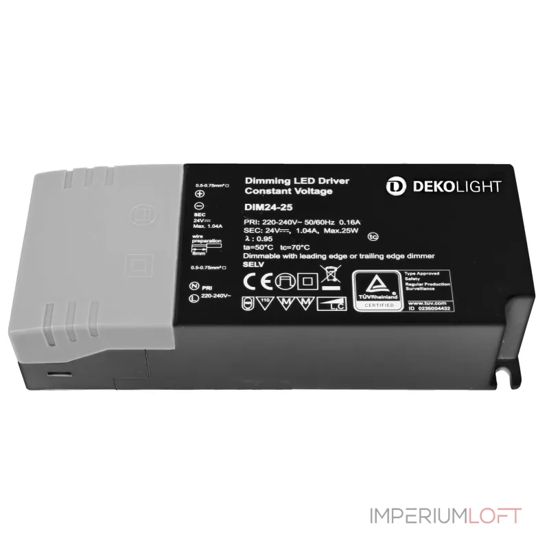 Блок питания для светодиодов BASIC DIM CV 24В 2.5-25Вт Deko-Light 862221 от ImperiumLoft
