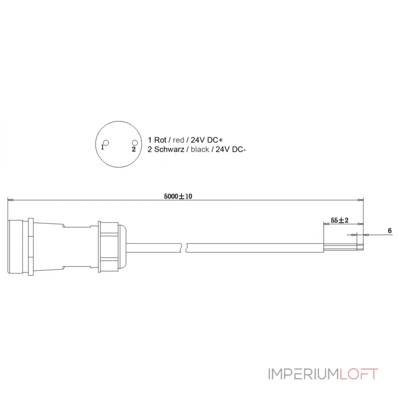Фидерный кабель Weipu HQ 12/24/48 В, 2-полюсный Deko-Light 940039 от ImperiumLoft
