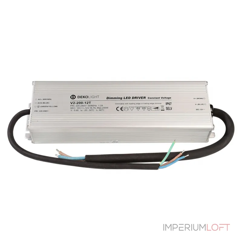 Блок питания светодиодов IP, DIM CV, 12В 66-200Вт Deko-Light 872137 от ImperiumLoft