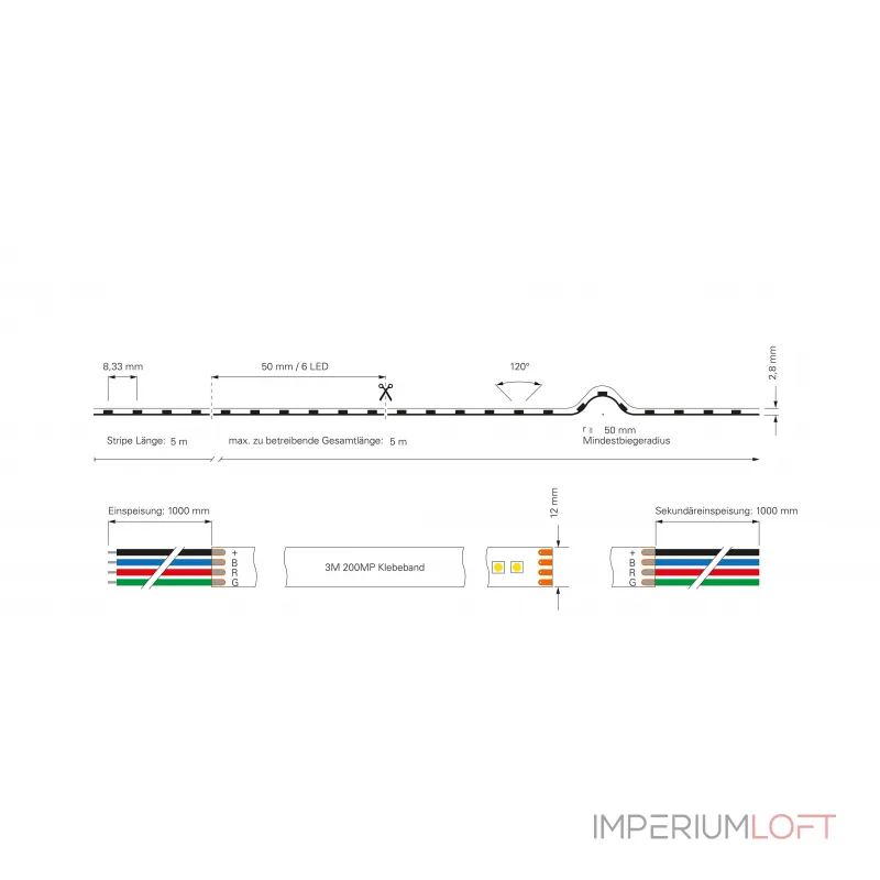 Гибкая светодиодная лента Deko-Light 5050-120-24V-RGB-5m-Silicone 840351 от ImperiumLoft