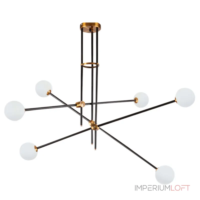 Люстра на штанге Delight Collection Bistro Globe 9389P/6 black/gold от ImperiumLoft