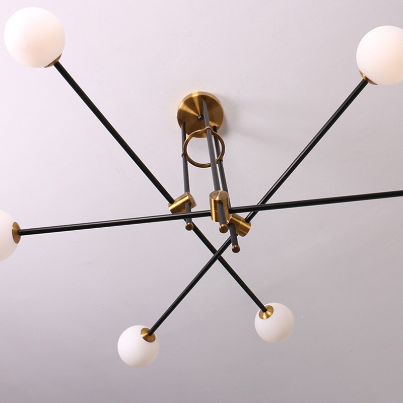 Люстра на штанге Delight Collection Bistro Globe 9389P/6 black/gold от ImperiumLoft