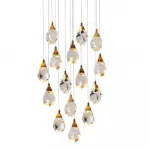 Подвесной светильник Delight Collection Crystal rock II 9701P/15R brass