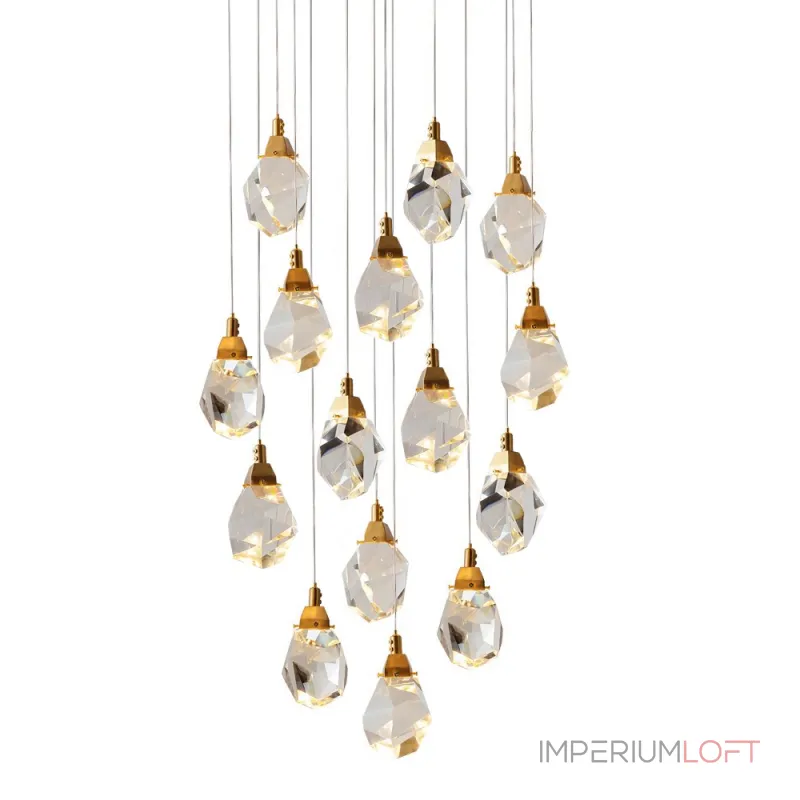 Подвесной светильник Delight Collection Crystal rock II 9701P/15R brass