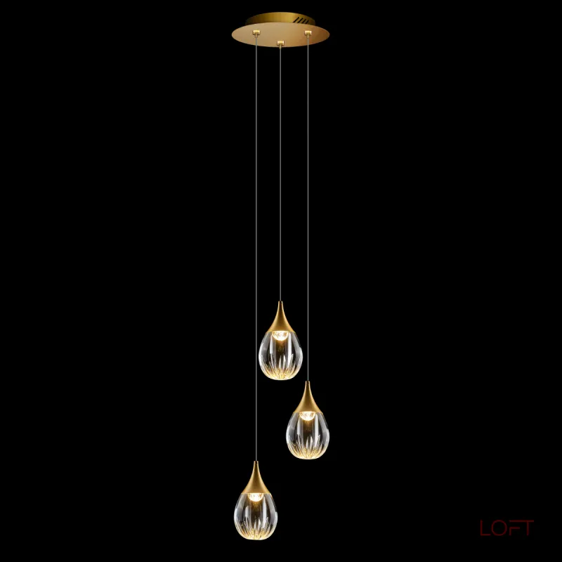Подвесной светильник Delight Collection Stilla MD24001004-3A gold/clear от ImperiumLoft Подвесной светильник Delight Collection Stilla MD24001004-3A gold/clear от ImperiumLoft