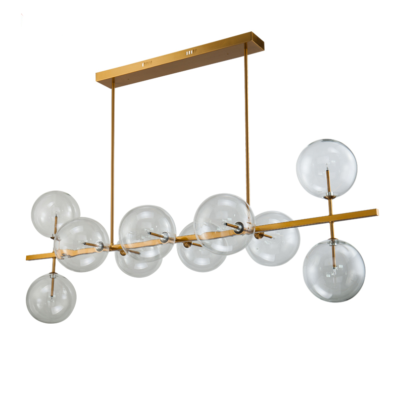 Люстра на штанге Delight Collection Globe Mobile KG0965P-10L brass