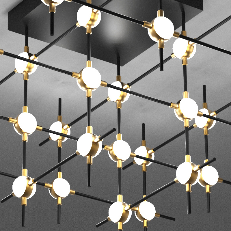 Потолочный светильник Delight Collection Molecular MX18001067-36A black/gold от ImperiumLoft