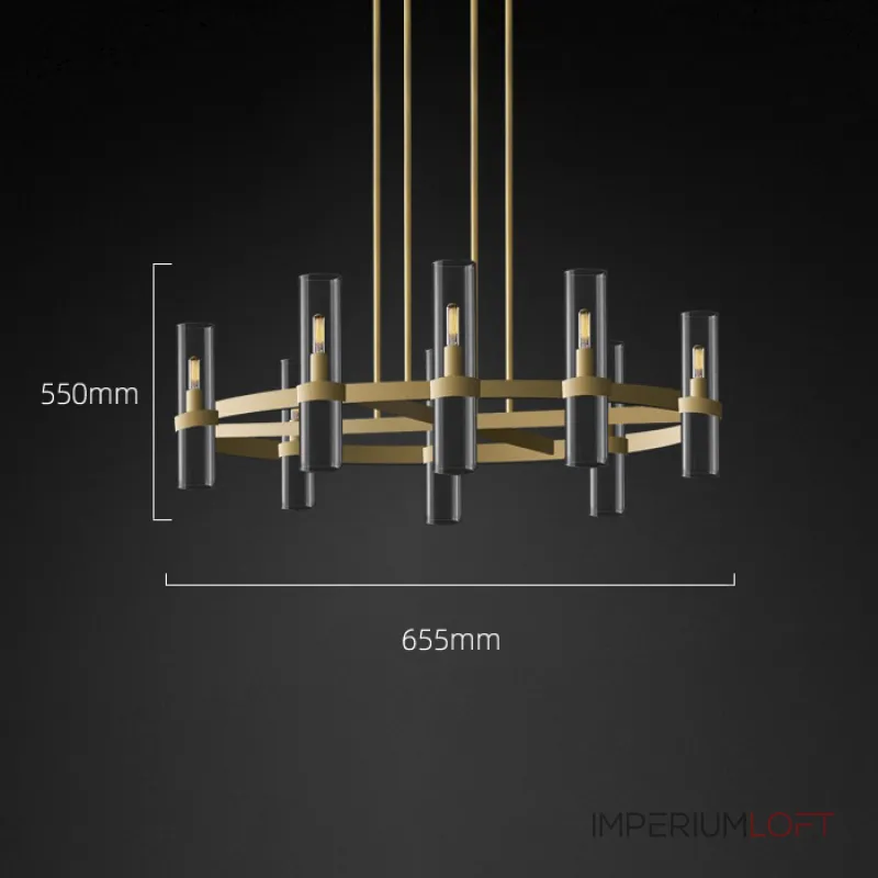 Люстра на штанге Delight Collection Ravelle MT8888-8H antique brass