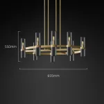 Люстра на штанге Delight Collection Ravelle MT8888-8H antique brass