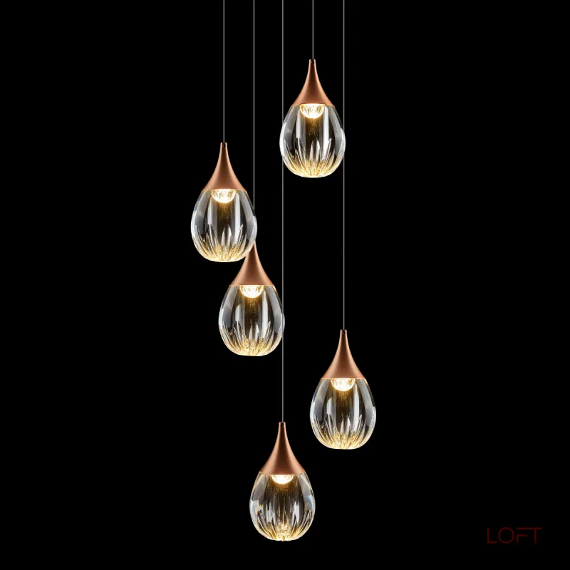 Подвесной светильник Delight Collection Stilla MD24001004-5A copper/clear от ImperiumLoft Подвесной светильник Delight Collection Stilla MD24001004-5A copper/clear от ImperiumLoft