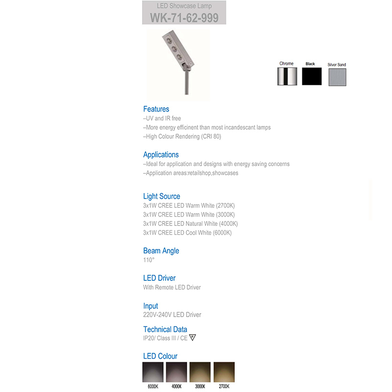 Подсветка Delight Collection 7162 71-62-999 warm white silver от ImperiumLoft