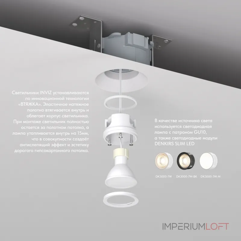 Встраиваемый светильник Denkirs INVIZ DK2081-WH от ImperiumLoft