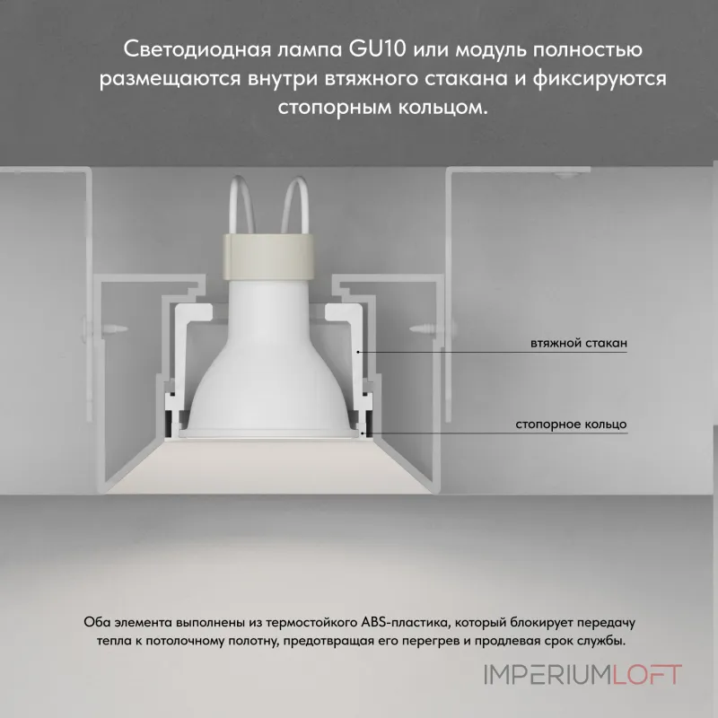 Встраиваемый светильник Denkirs INVIZ DK2081-WH от ImperiumLoft