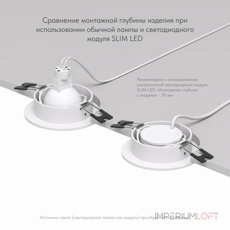 Встраиваемый светильник Denkirs DK302 DK3020-WH Цвет арматуры белый от ImperiumLoft