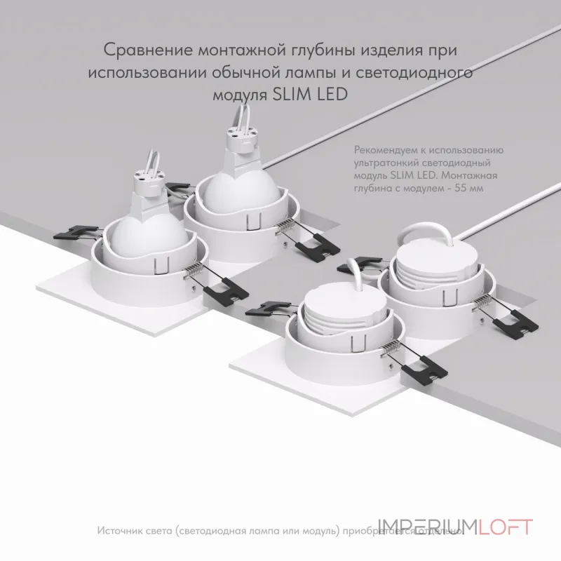 Встраиваемый светильник Denkirs DK3022 DK3072-WH от ImperiumLoft