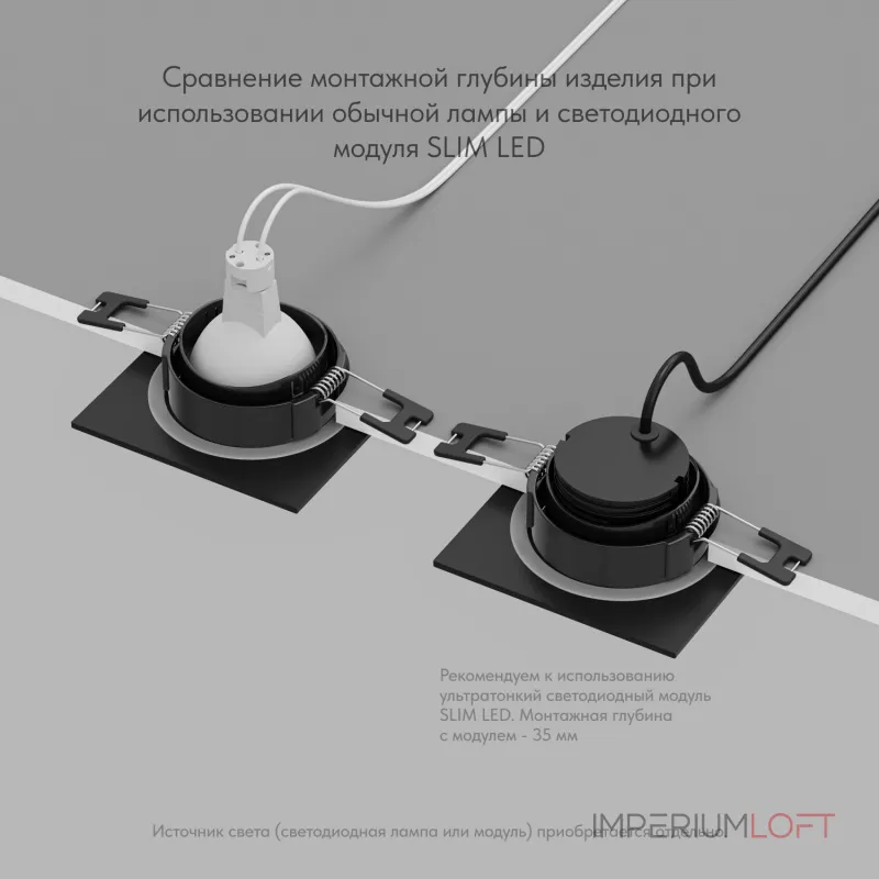 Встраиваемый светильник Denkirs PORT DK3102-BK от ImperiumLoft