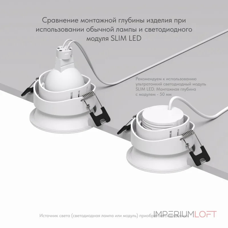 Встраиваемый светильник Denkirs Deep DK3103-WH от ImperiumLoft