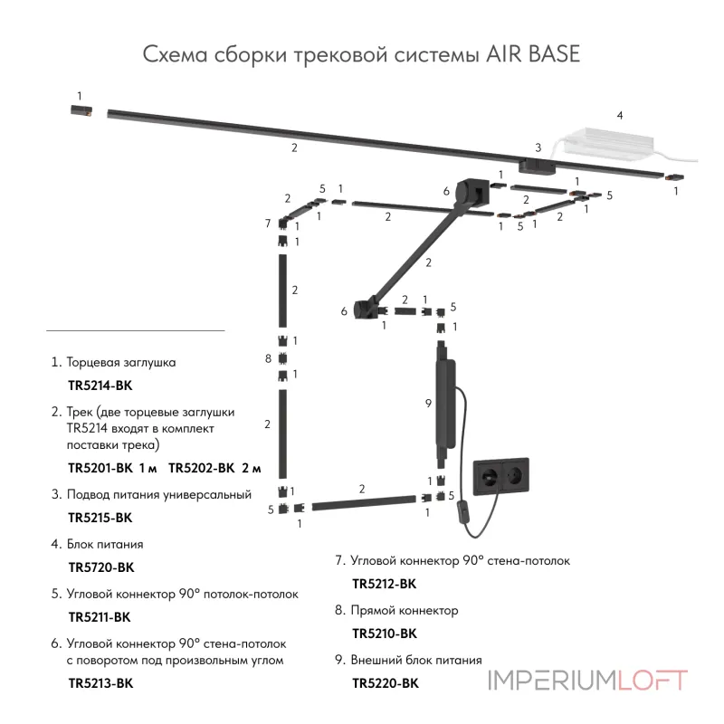 Шинопровод Denkirs Air Base TR5202-BK от ImperiumLoft