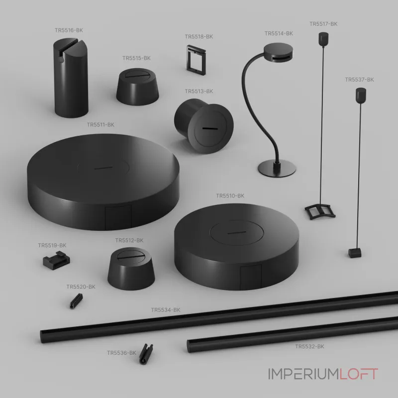 Встраиваемое основание с возможностью подачи питания треку-ремню Denkirs Belty Base TR5514-BK от ImperiumLoft