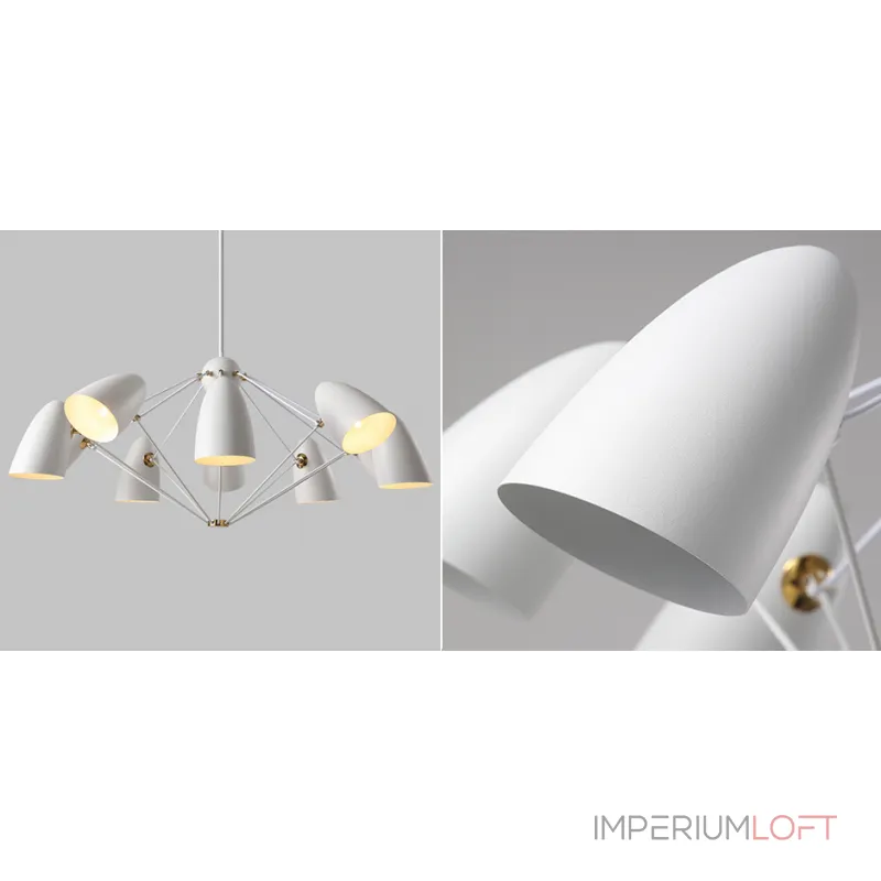 Люстра на штанге JLYLITE 10-Light Sputnik Chandelier White