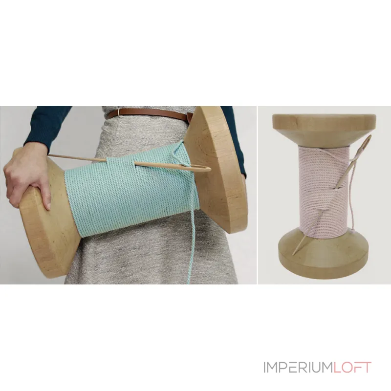 Дизайнерский табурет Thread Reel Wooden Stool от ImperiumLoft