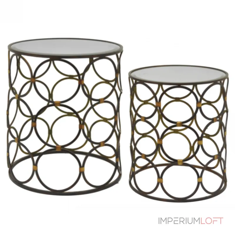 Набор из 2-х дизайнерских столов c зеркальной поверхностью Hauberk от ImperiumLoft Набор из 2-х дизайнерских столов c зеркальной поверхностью Hauberk от ImperiumLoft