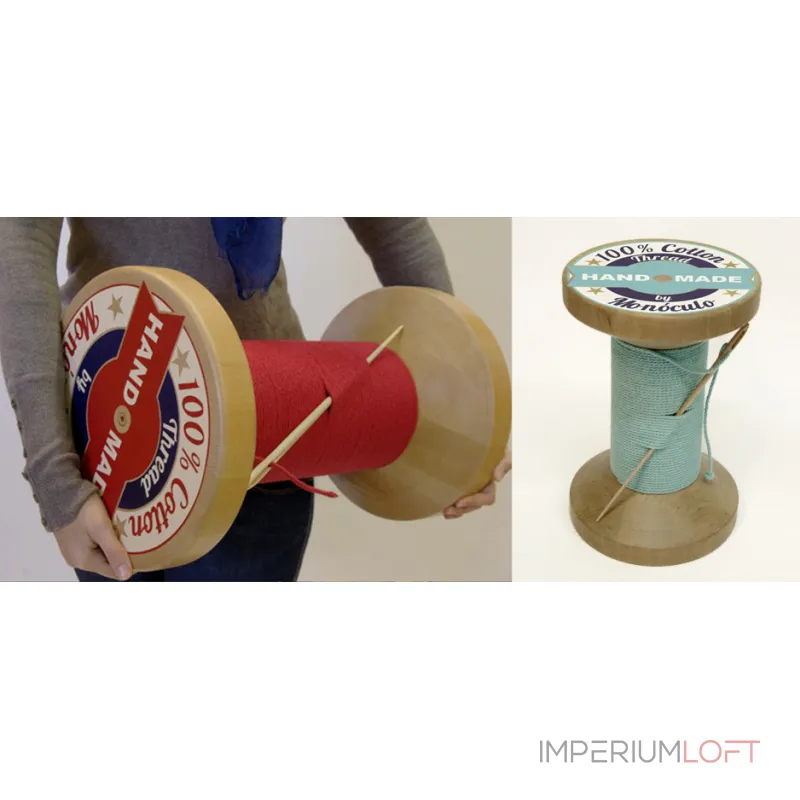 Дизайнерский табурет Thread Reel Wooden Stool от ImperiumLoft