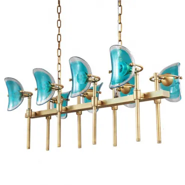 Подвесная люстра Lily Turquoise Glass rectangle Подвесная люстра Lily Turquoise Glass rectangle